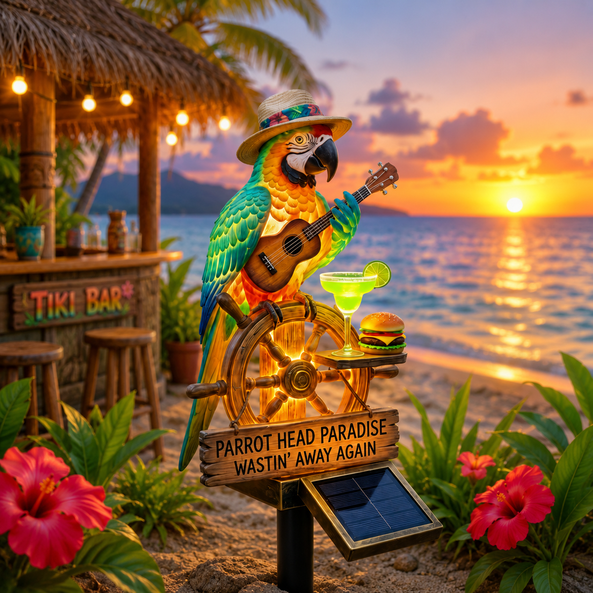 Solar-Powered Parrot Garden Light