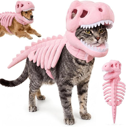 Glow-in-the-Dark 3D Skeleton Dinosaur Pet Costume