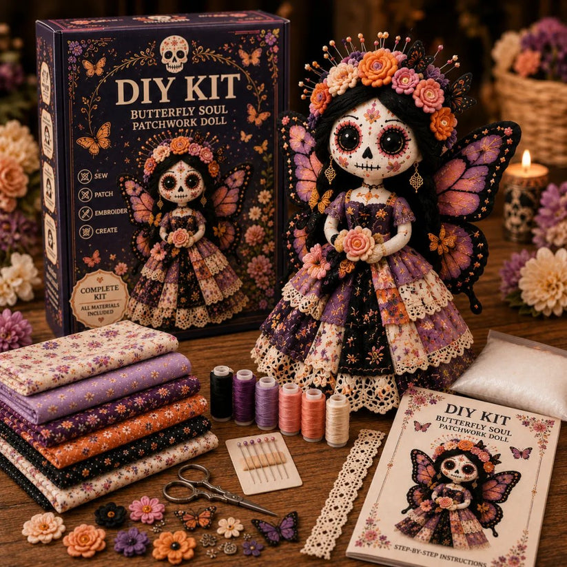 Day of the Dead Patchwork Doll Sewing Kit