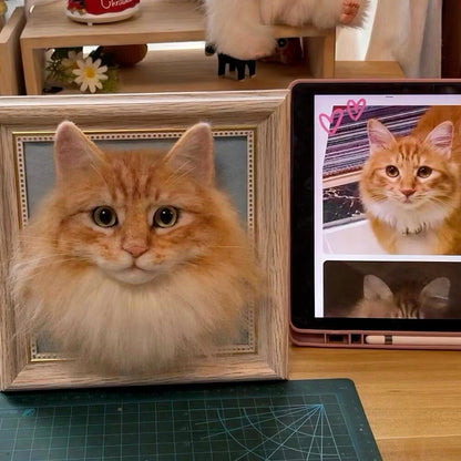 Handmade 3D Wool Felt Pet Portrait