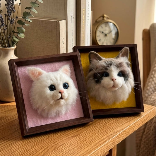 Handmade 3D Wool Felt Pet Portrait