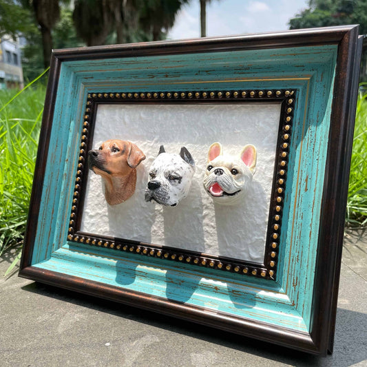 Magnetic Vintage Pet Figurine Display Frame