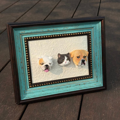 Magnetic Vintage Pet Figurine Display Frame