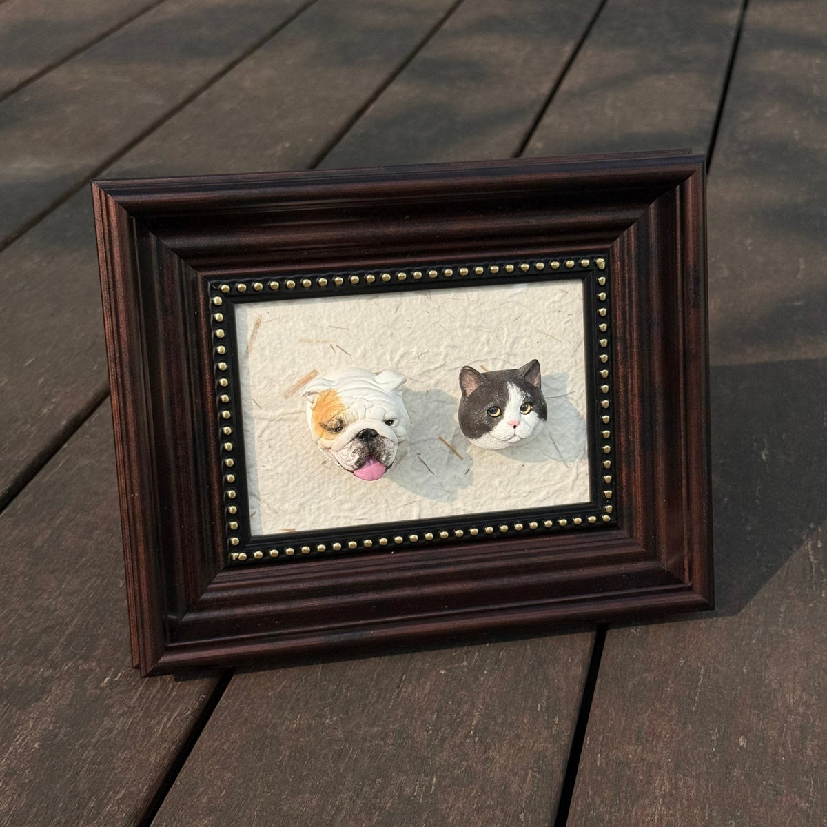 Magnetic Vintage Pet Figurine Display Frame