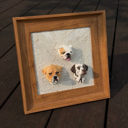 Magnetic Wood Pet Figurine Display Frame