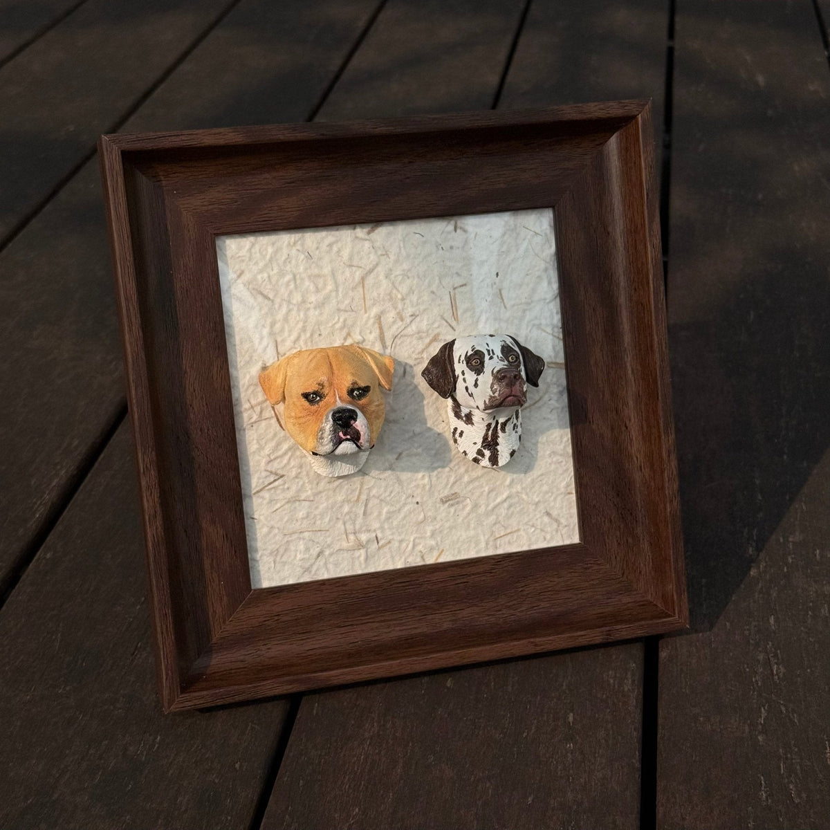 Magnetic Wood Pet Figurine Display Frame