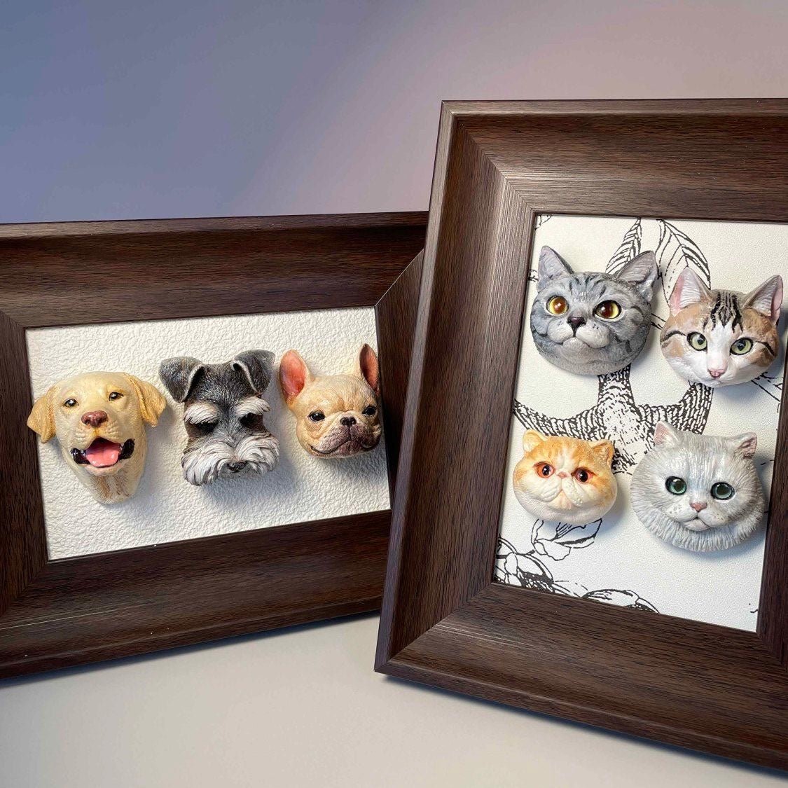 Magnetic Wood Pet Figurine Display Frame