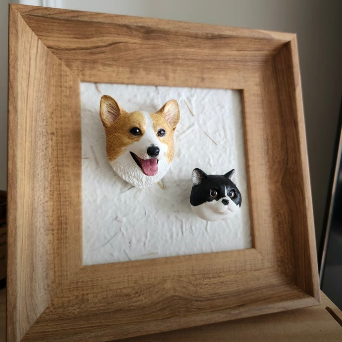 Magnetic Wood Pet Figurine Display Frame