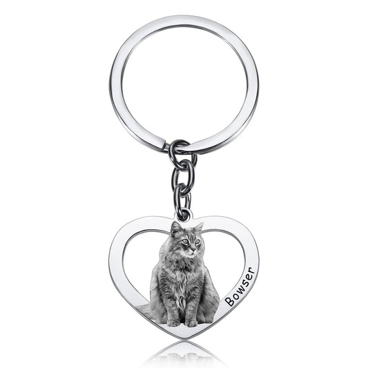 Personalized Heart Pet Face Keychain