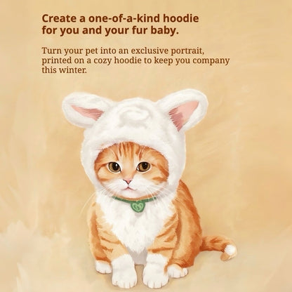 Personalized Pet Portrait Cotton Hoodie